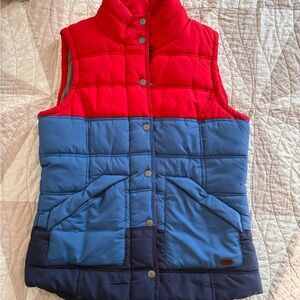 Roxy Red and Blue Colorblock Vest